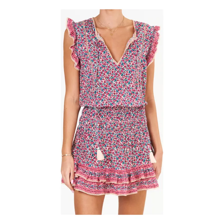M.A.B.E. Robe Imprimée Volants | Rose