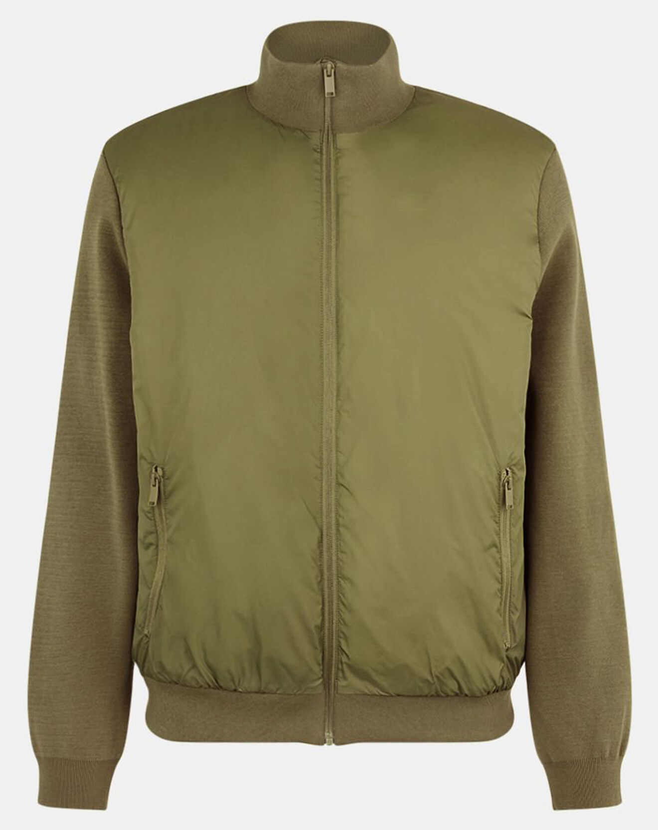 Galeries Lafayette Blouson bi-matière Mamix kaki foncé