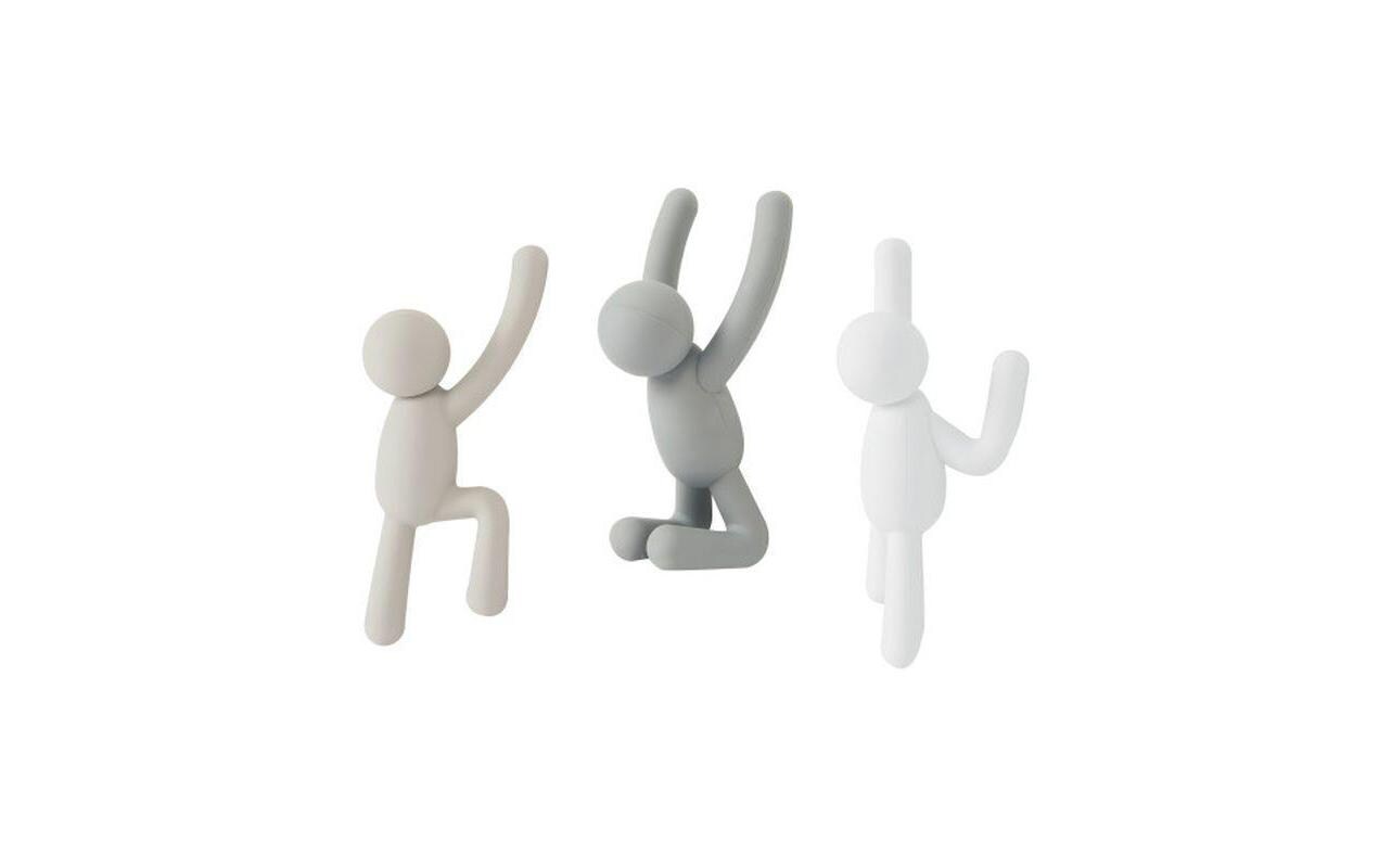Wandhaken Buddy Weiss/Grautöne, KunststoffWand-Kleiderhaken