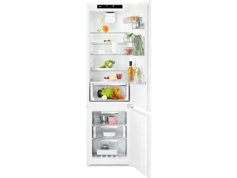 AEG 8000 MultiSpace SCE819E5TS - Køleskab/fryser - bund-fryser - til indbygning - niche - bredde: 56 cm - dybde: 55 cm - højde: 189.4 cm - 269 liter - Klasse E - hvid