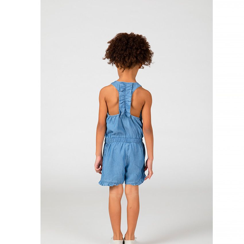 Combishort en coton avec broderie Minnie Disney - Bleu moyen