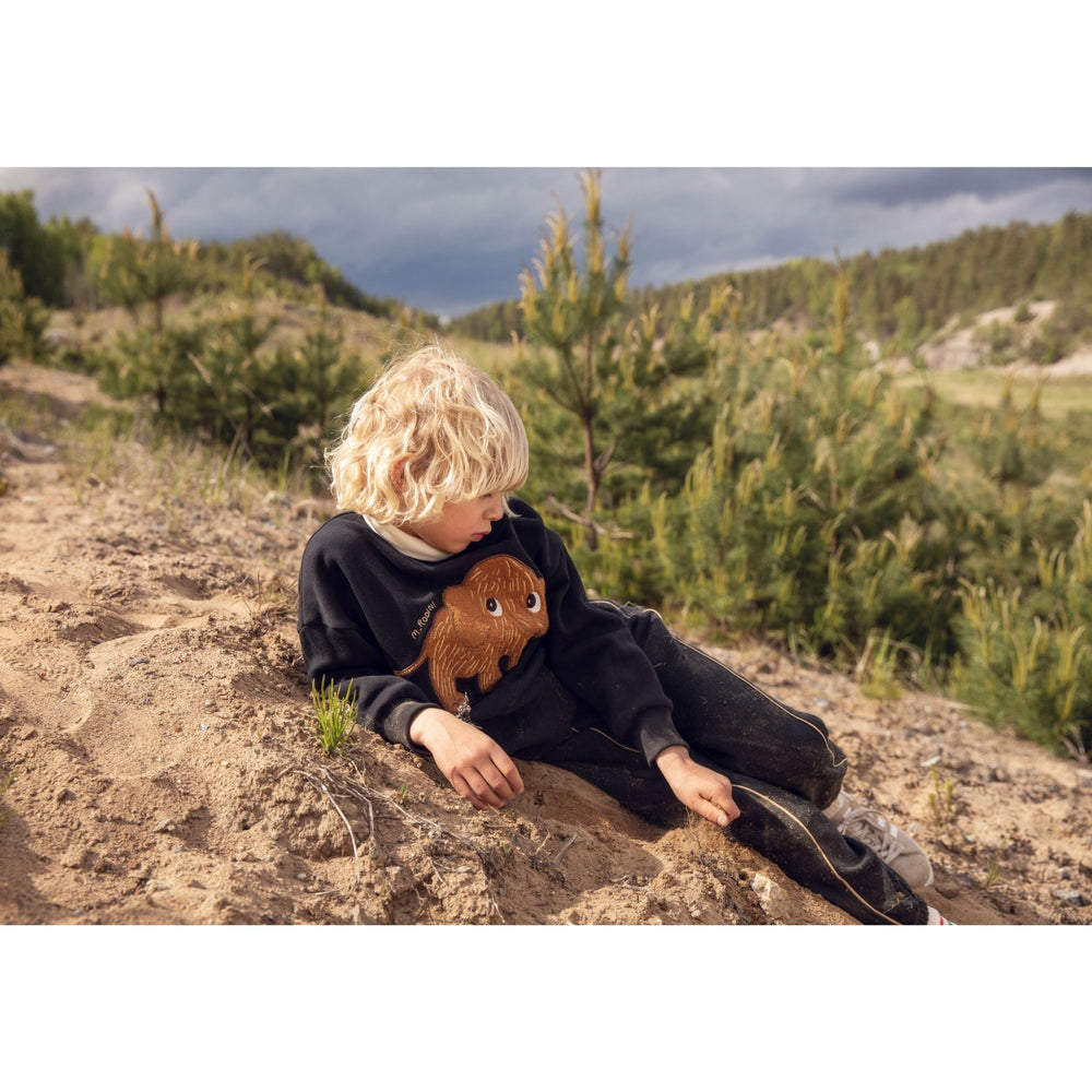Køb Mini Rodini Black Mammoth Chenille Sweatshirt