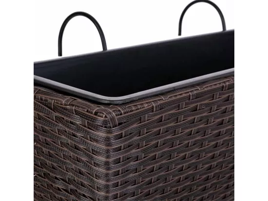 Cache-pot suspendu en rotin marron 61x20/29x19/23h
