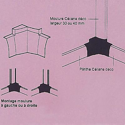 Raccord en T pour angle, pour moulure CELIANE Déco 30 x 12,5 mm Legrand