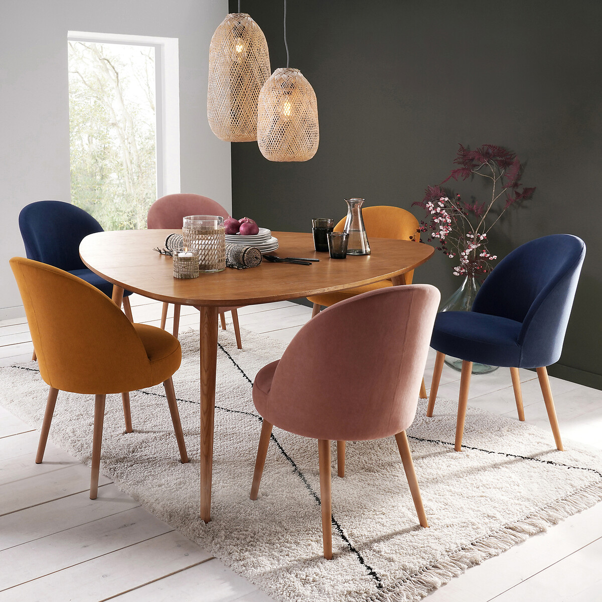 LA REDOUTE INTERIORS<br>Luminária pendente em bambu Ø30 cm, Ezia