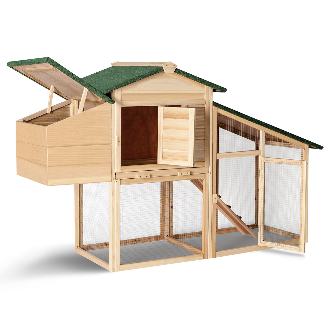 Pratik Garden Poulailler avec pondoir Animalerie bois/vert - 172x110x64 cm