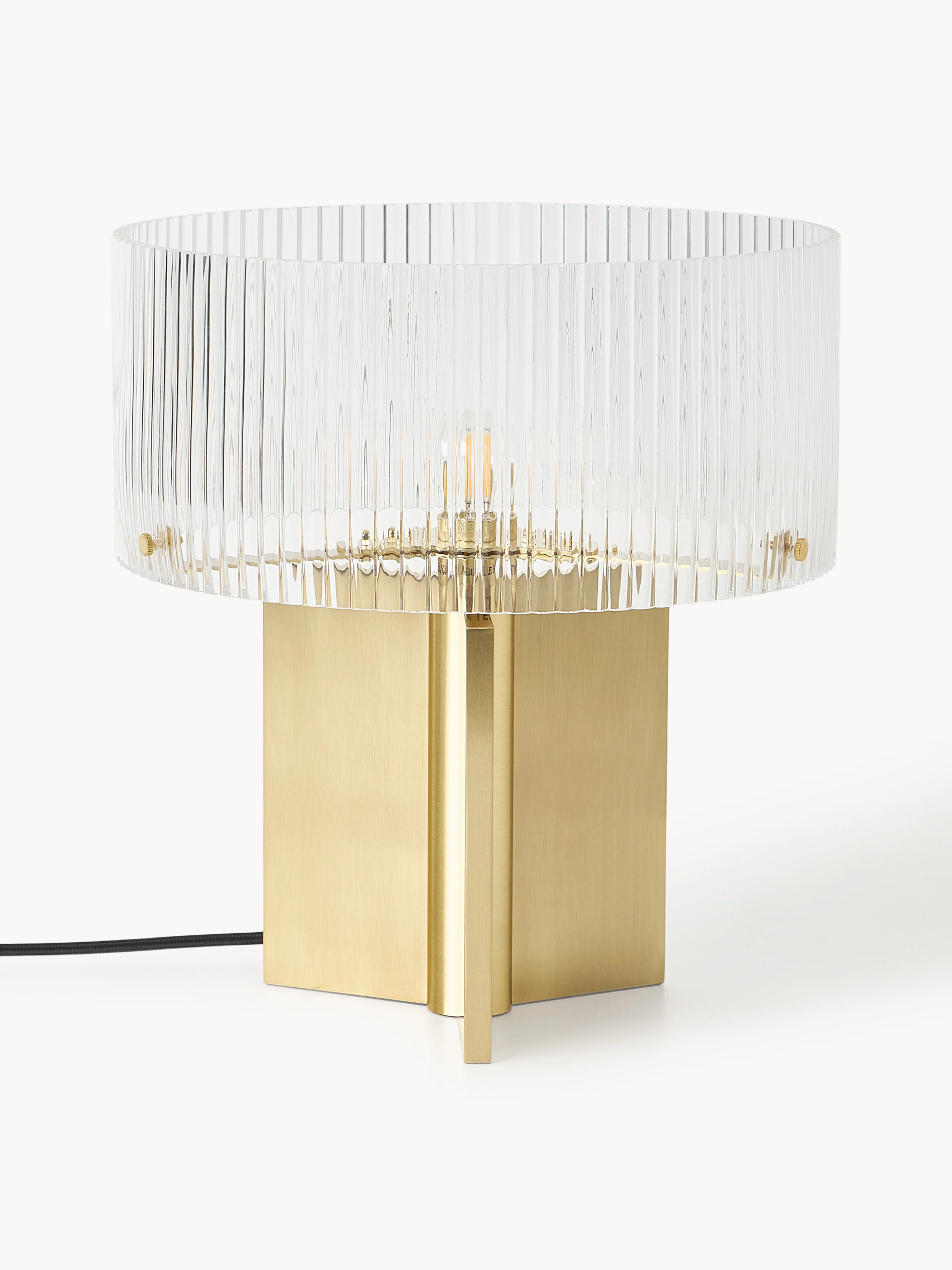Tafellamp met geribbeld glas Emmi