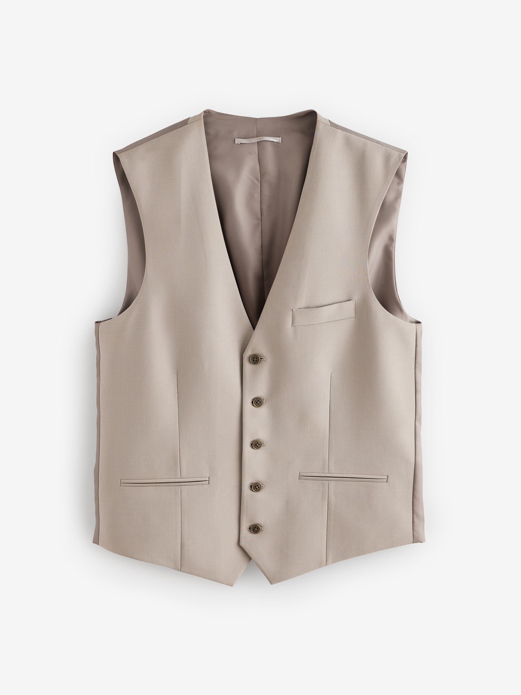 Pastelgeel - Regular Fit Wool Blend Motionflex Waistcoat