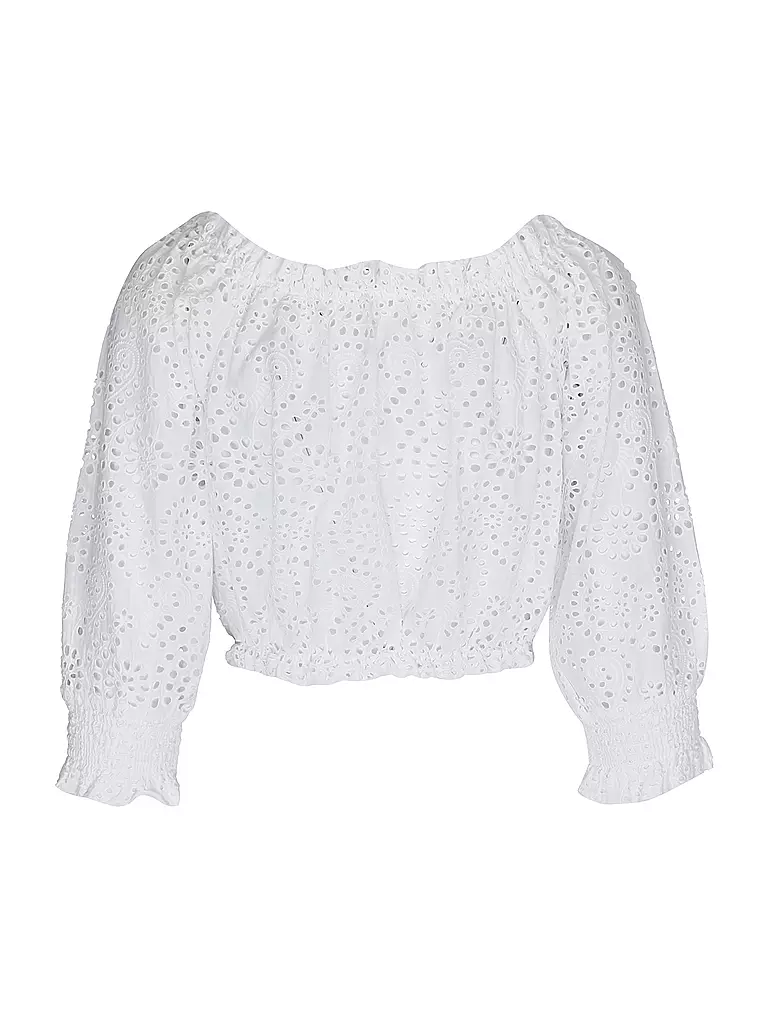 GUESS Bluse Cropped Fit weiss