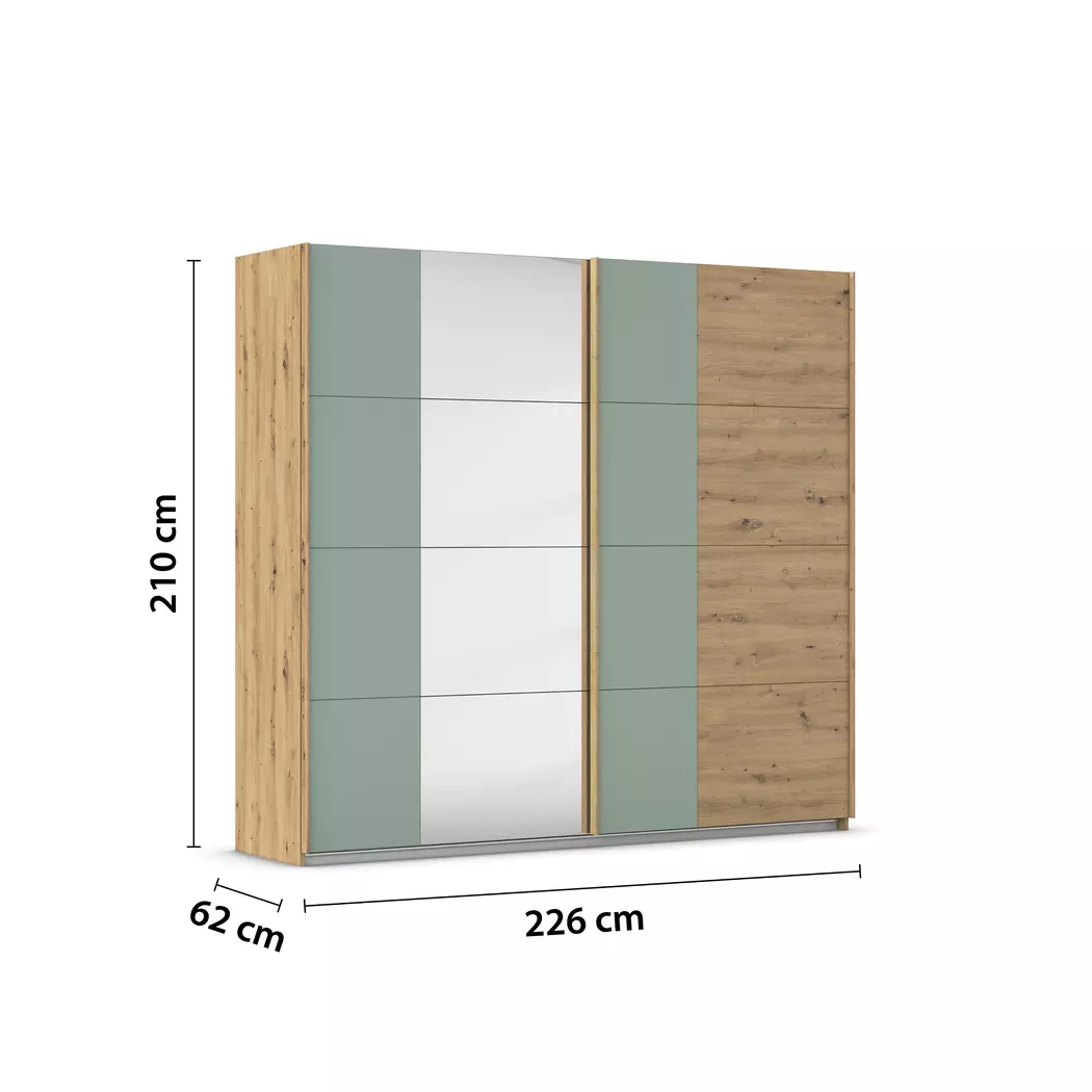 Schwebetürenschrank Saldana 226 x 210 cm