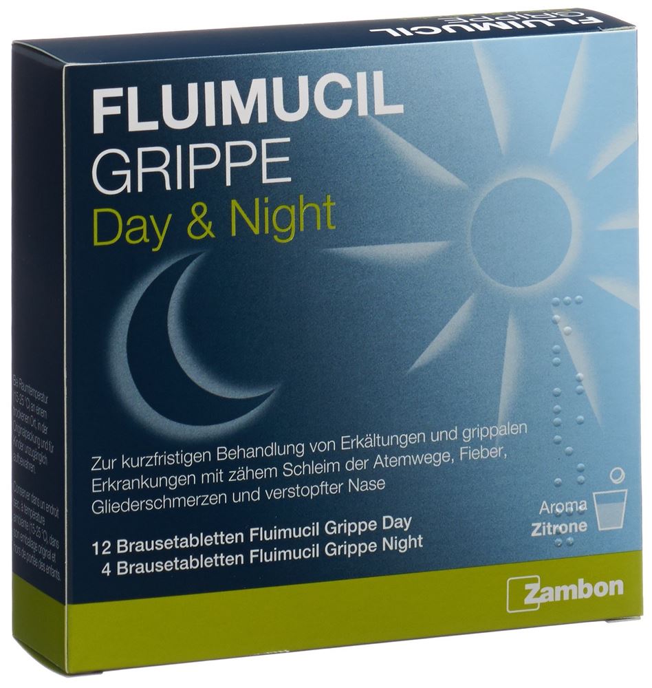 FLUIMUCIL Grippe Day Night Brausetabl Btl 16 Stk