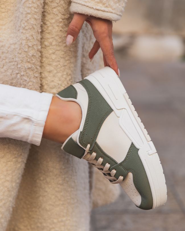 Basket femme verte à lacets - Tina