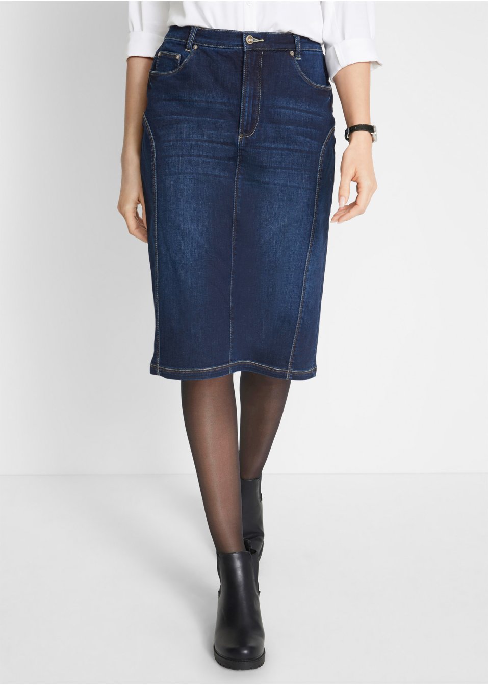 Jupe extensible à taille haute confortable