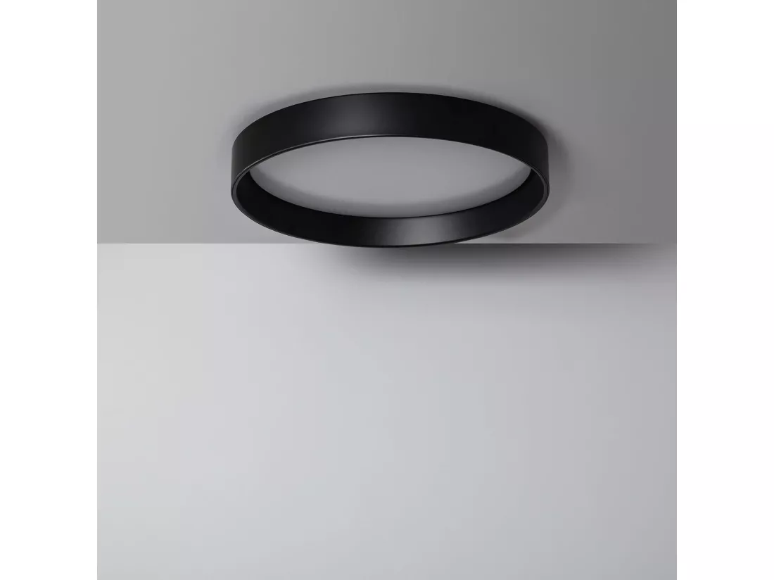 Plafonnier LED Rond Métal 30W CCT Sélectionnable Black Design Ø550 mm Sélectionnable (chaud-neutre-froid)