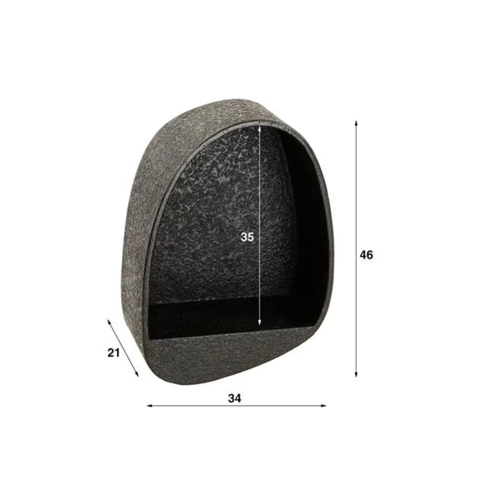 Wandschap Grijs Metaal - 34x21x46cm - Metallic Druppel