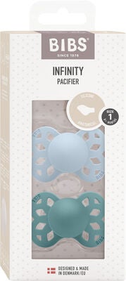 BIBS Infinity Smokk 2-pack Str. 1 Anatomical, Baby Blue/Island Sea