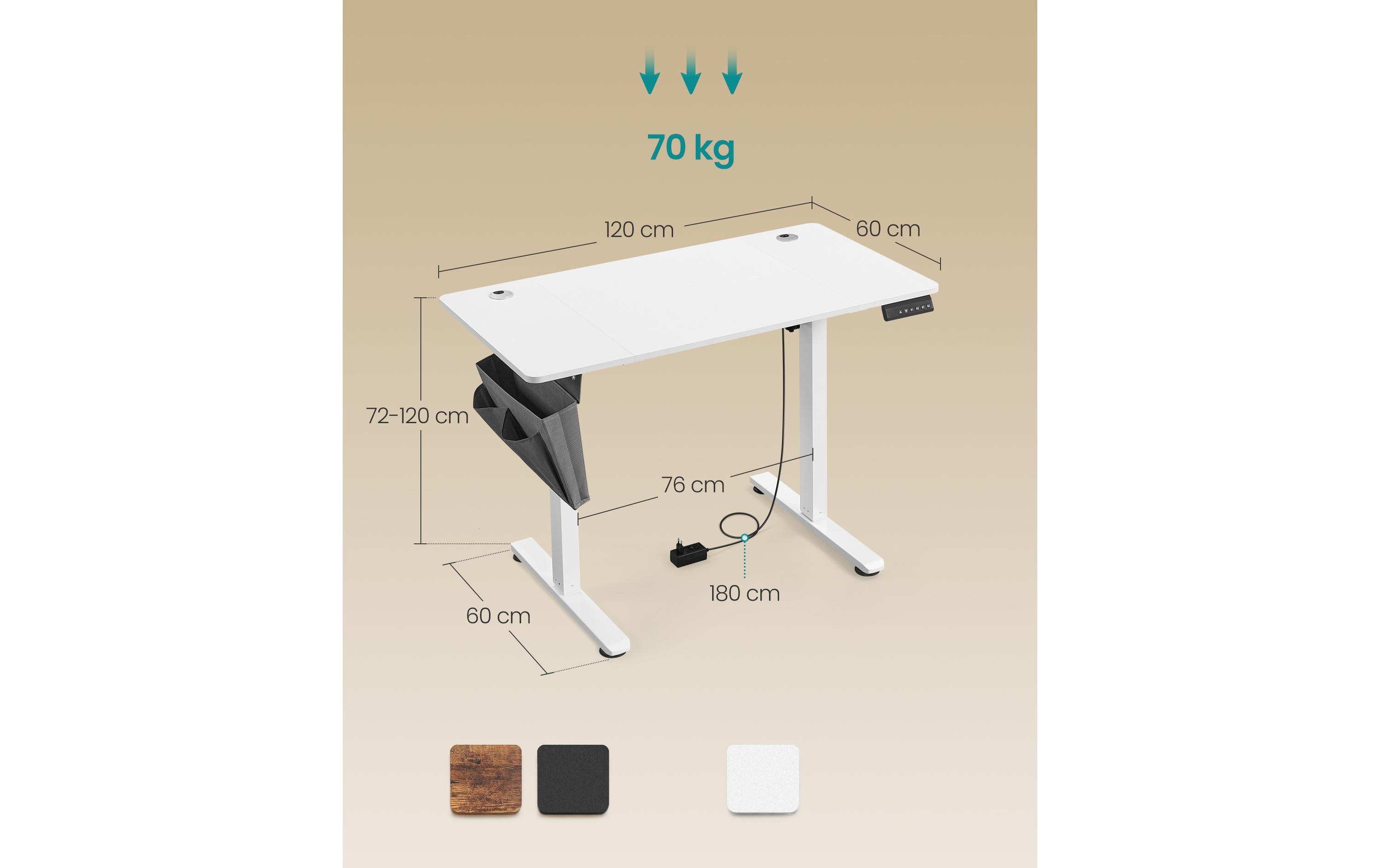 Stehtisch 120 x 60 cm, höhenverstellbar<br>Bürotisch
