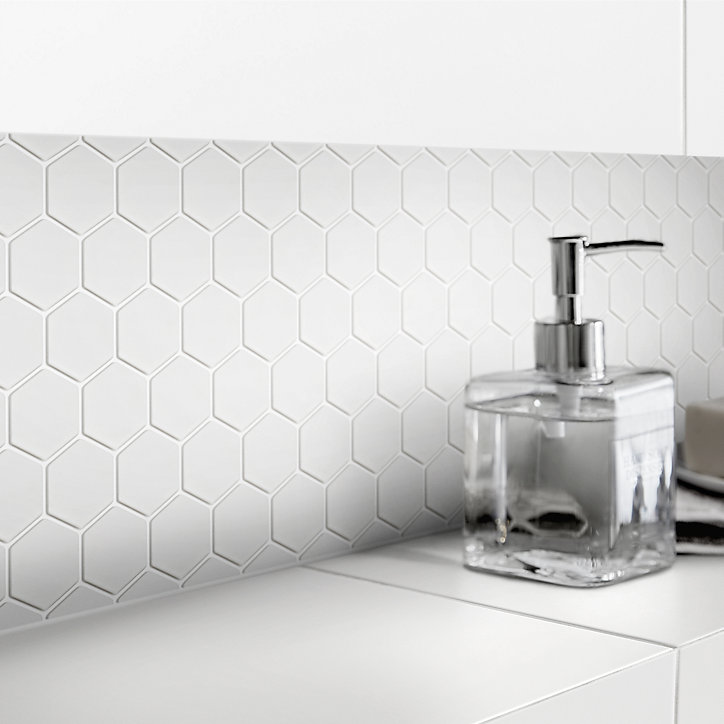 Mosaïque blanc 30x30cm Plain GoodHome
