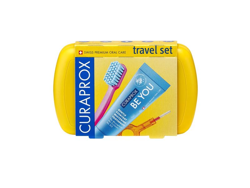 CURAPROX Travel Set gelb CS 5460 Grapefruit Reise-Set für die Zahnhygiene