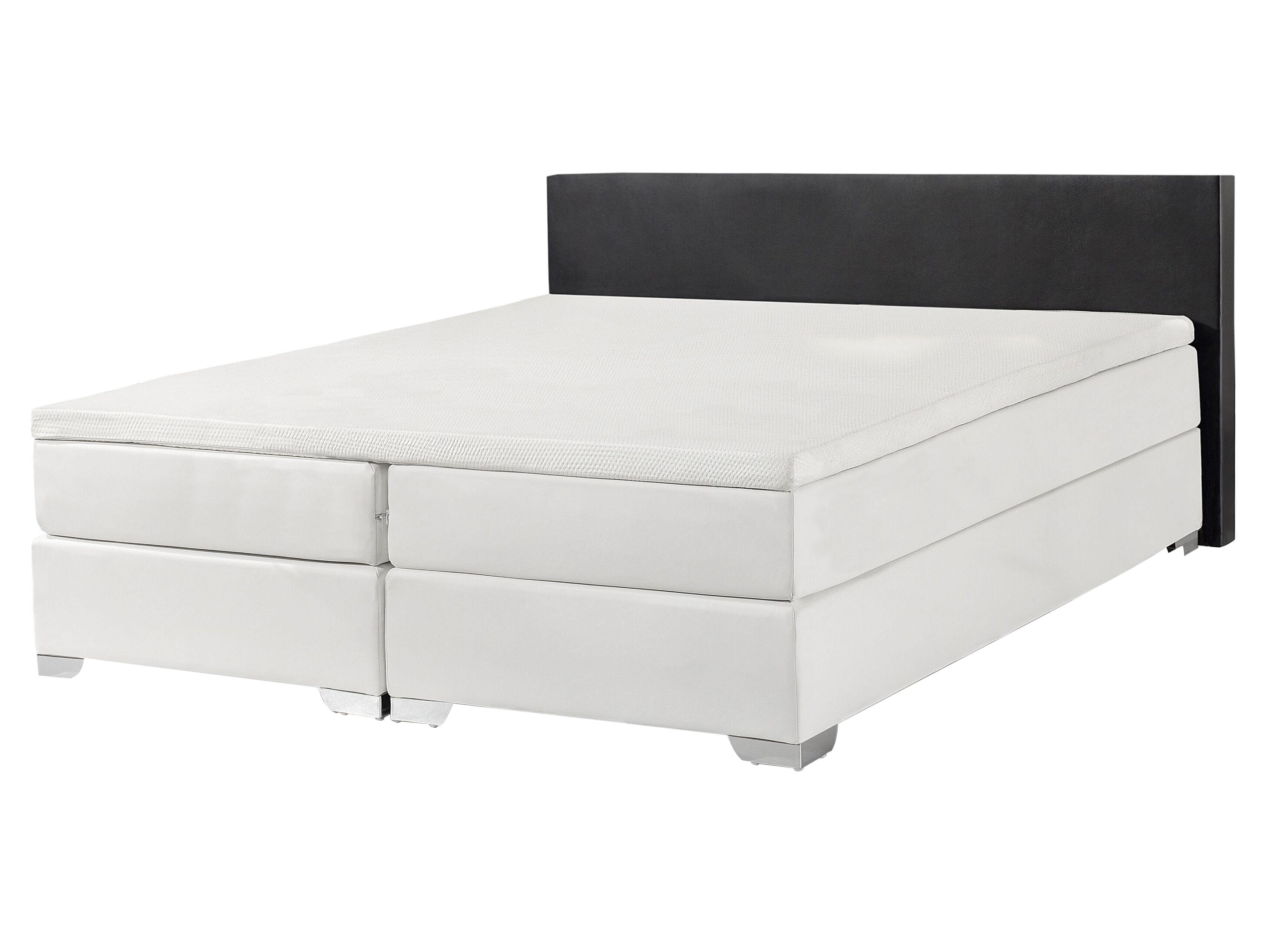 Boxspring Kunstleer PRESIDENT 160 x 200 cm Zwart/wit