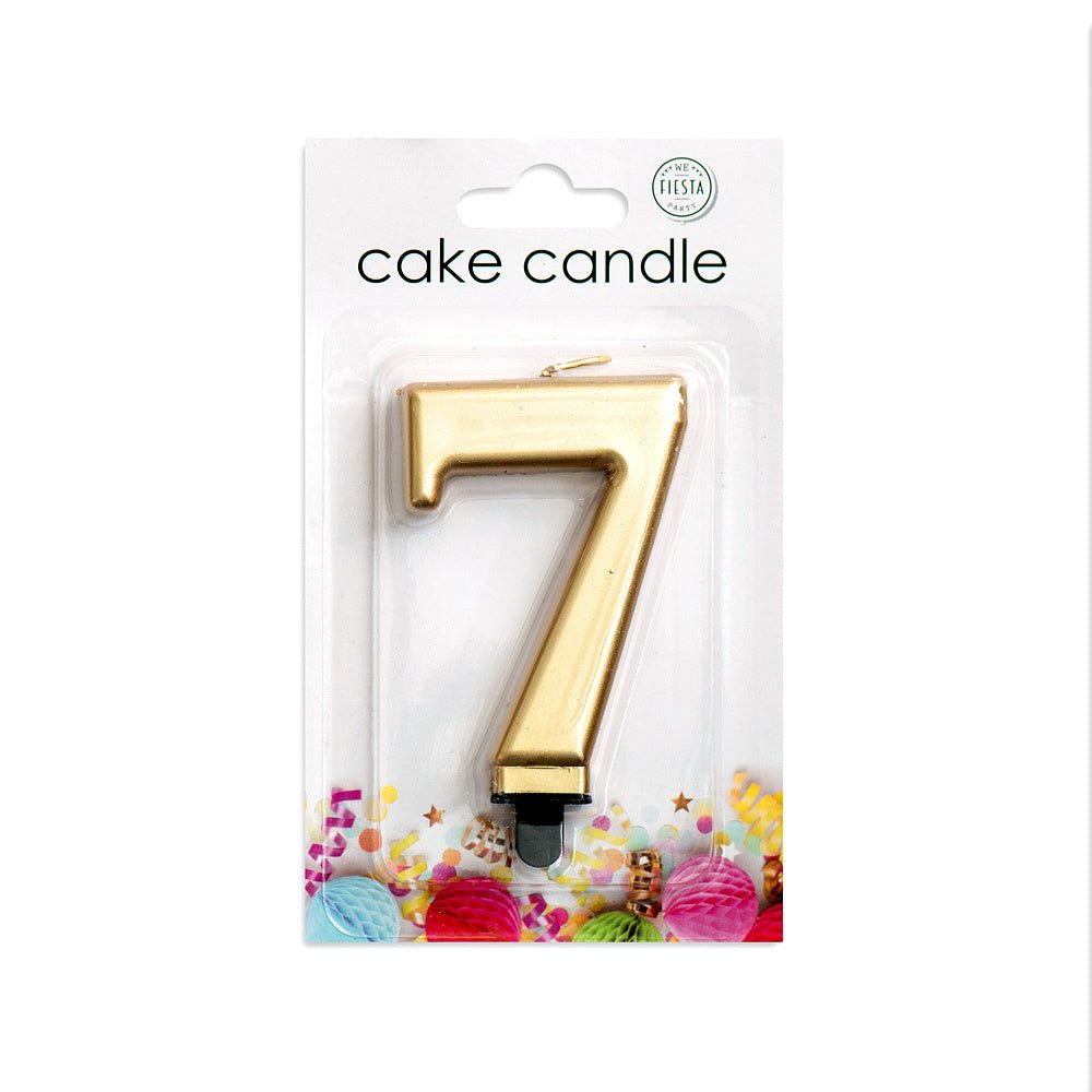 Kaars 7 Jaar Goud Metallic 8cm