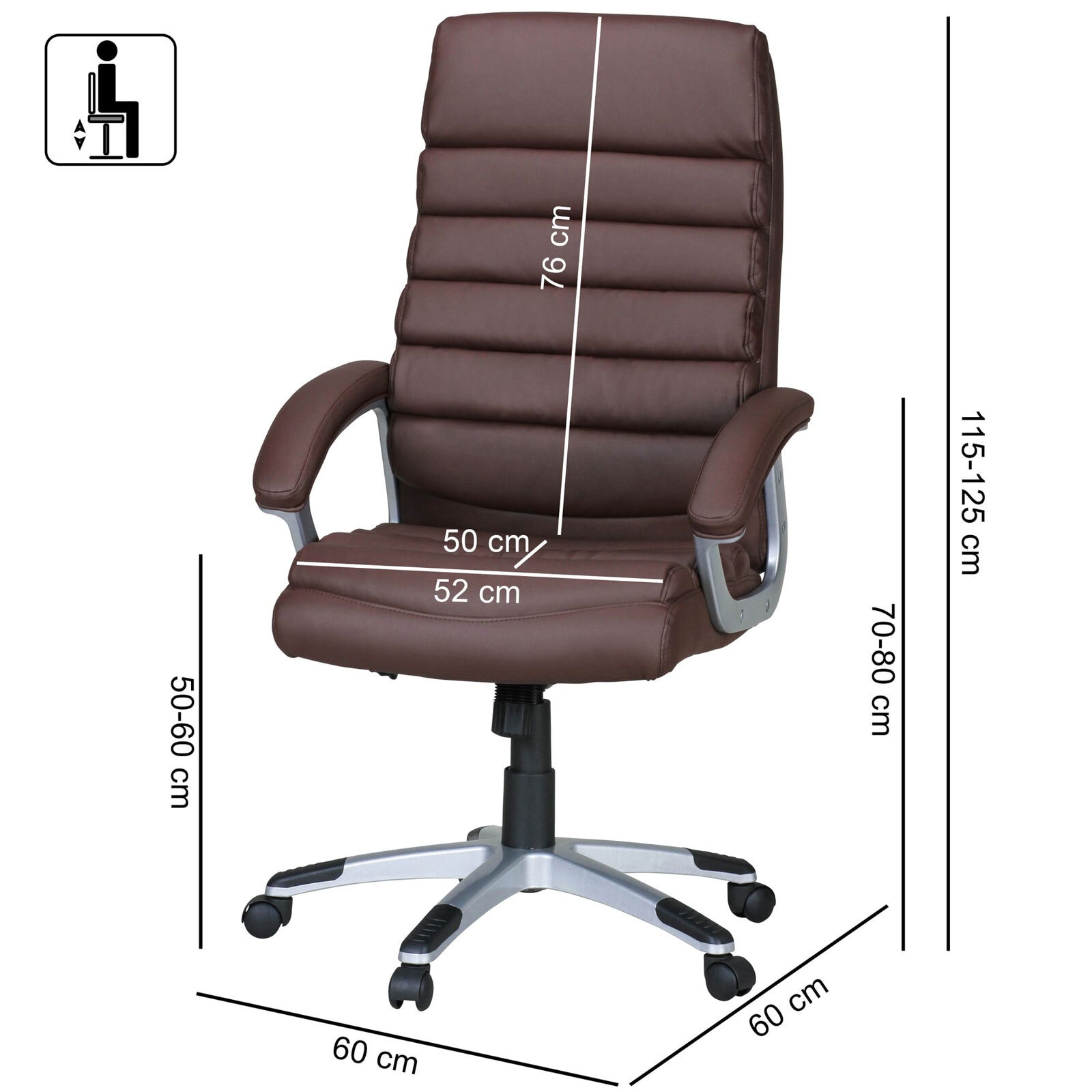 CASAVANTI Drehstuhl 60 x 125 cm braun