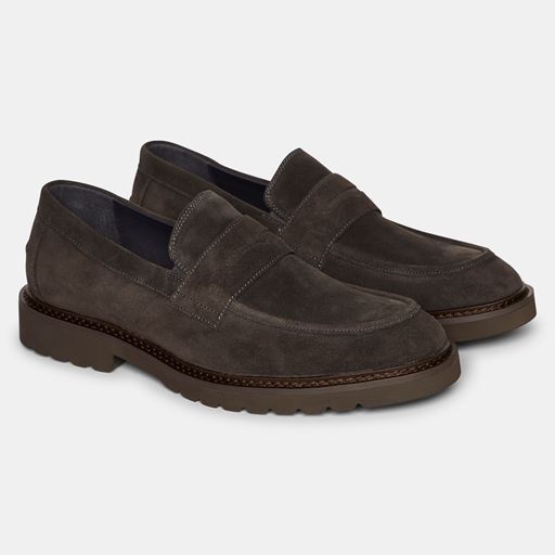 TGA T43-4311 Loafers, Grey-Brown, 45
