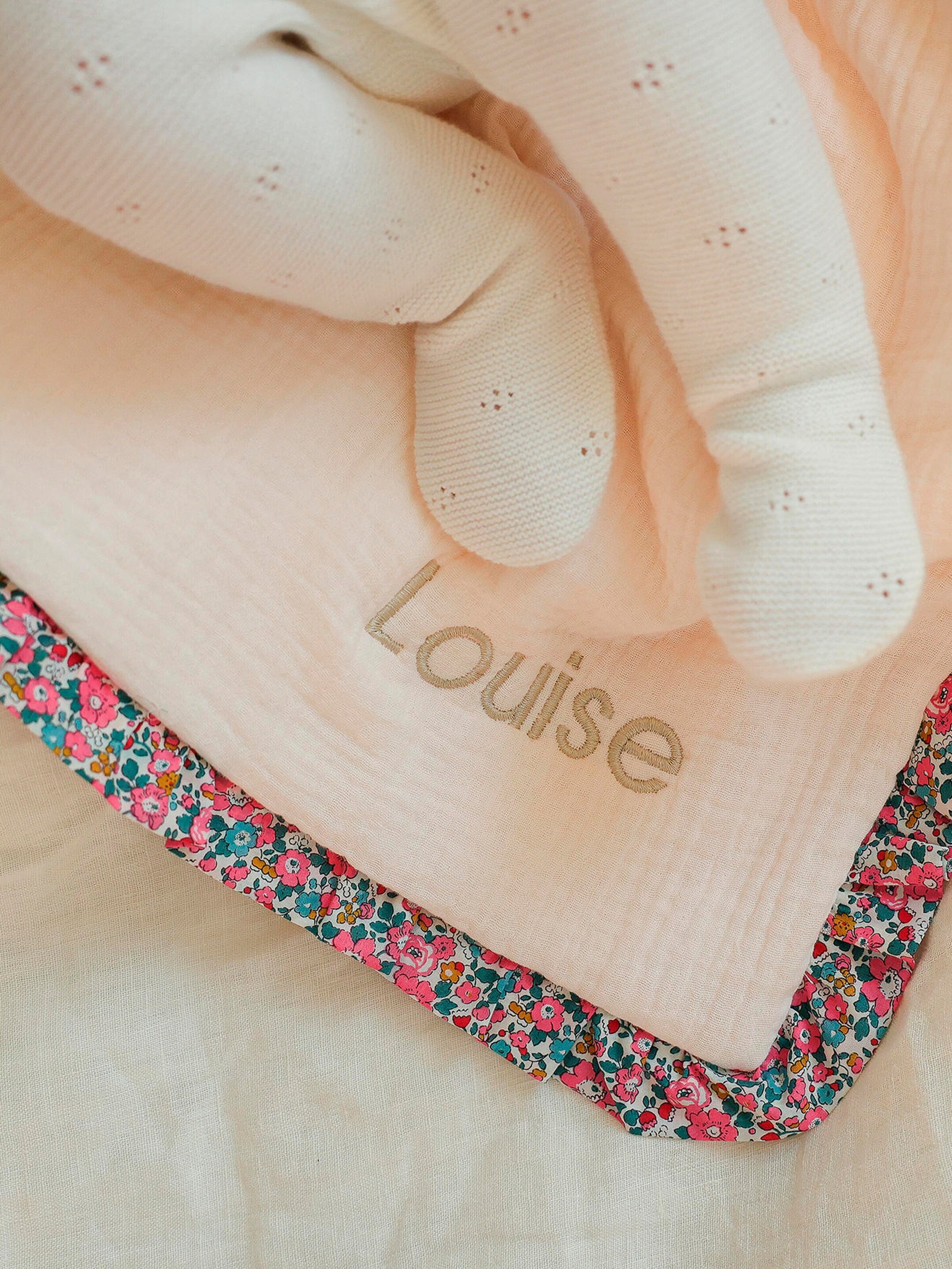 Envie de Fraise Bio-Kollektion: Baby Decke aus Musselin hellrosa