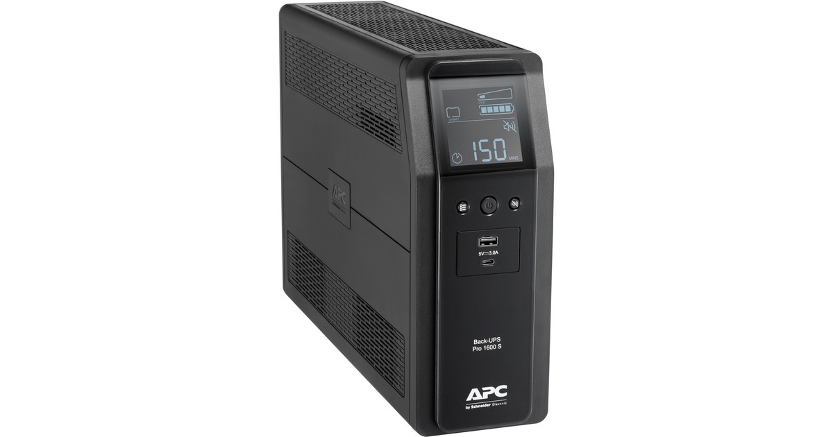 APCBack-UPS PRO BR1600SI - Noodstroomvoeding ups  (Zwart, 8x C13 uitgang, 2x USB charger (type A & C), 1600VA, USB dataport)