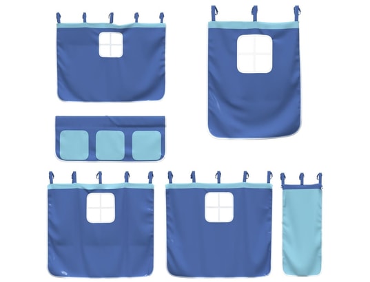 VIDAXL - Rideaux pour lit mezzanine bleu polyester