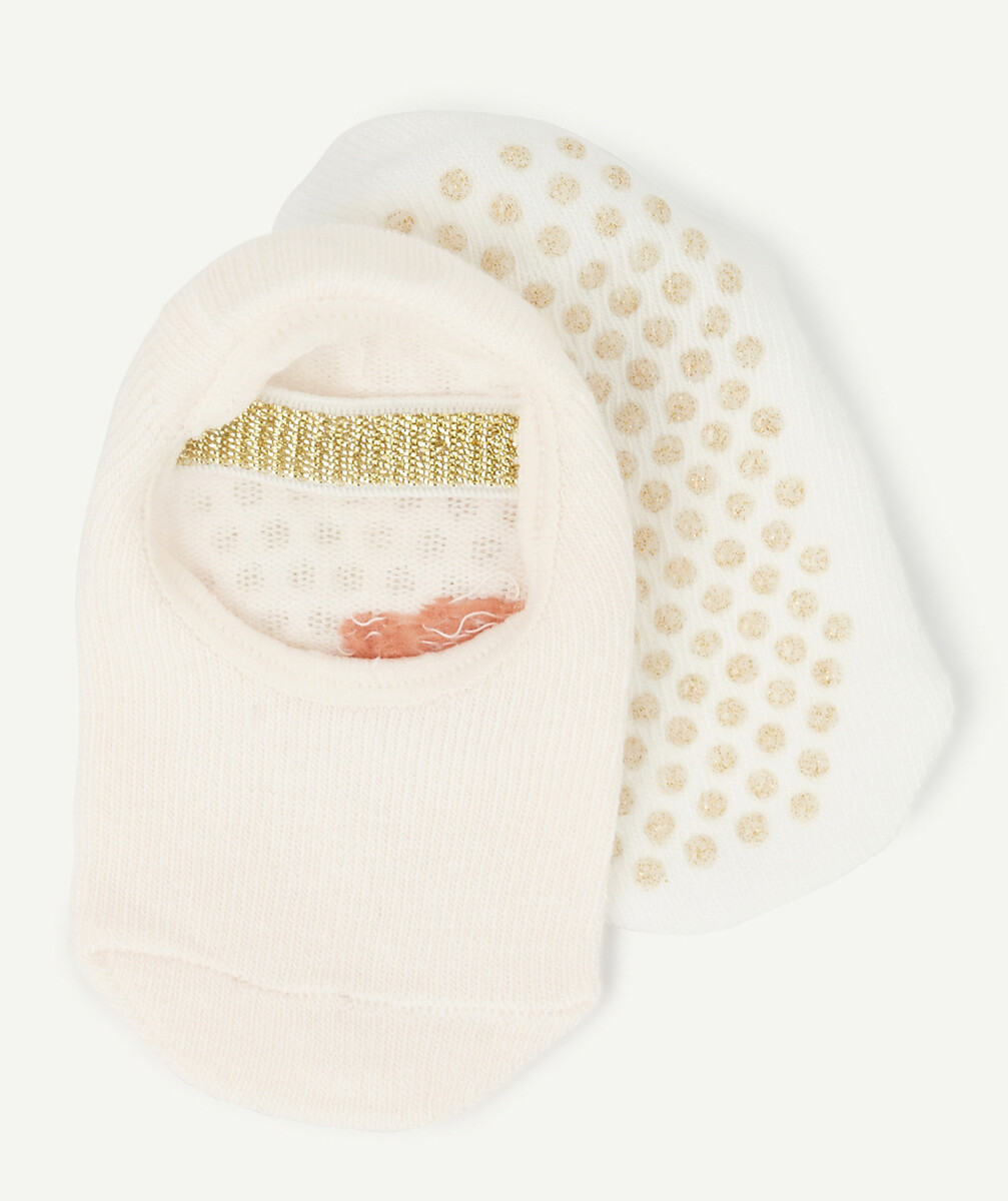 LES 2 PAIRES DE CHAUSSETTES UNIES AVEC PATCHS ANTI-DÉRAPANTS