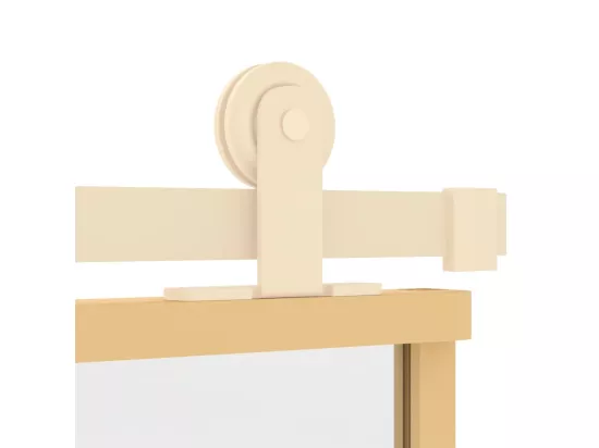 Porte coulissante doré 90x205 cm verre ESG clair et aluminium