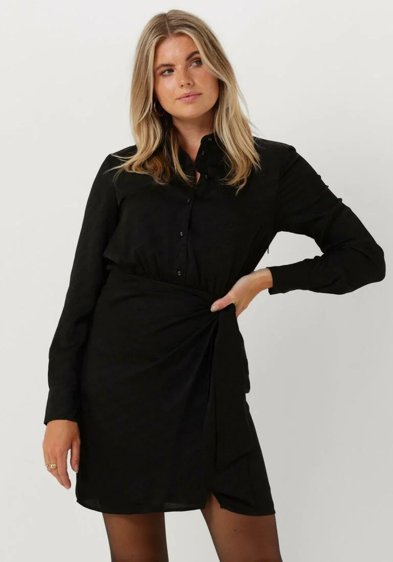 GUESS zwarte guess mini jurk camilla chemisier long dress