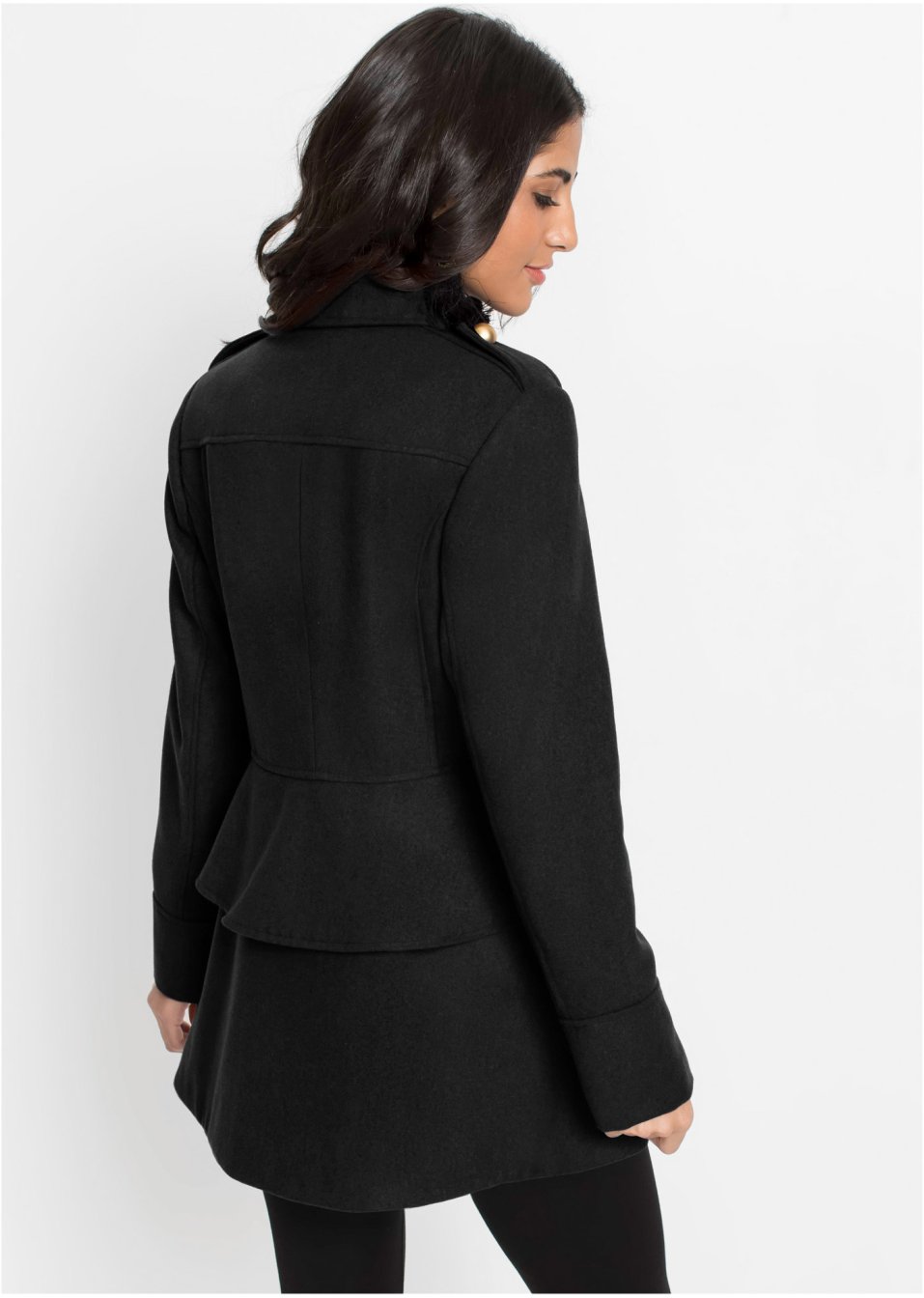 Manteau court militaire à teneur en laine, taille courte