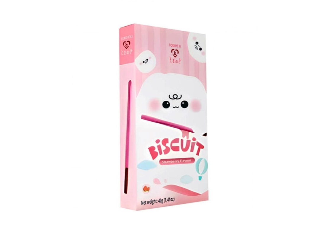PALITO DE BISCOITO TOKIMEKI MORANGO 40G