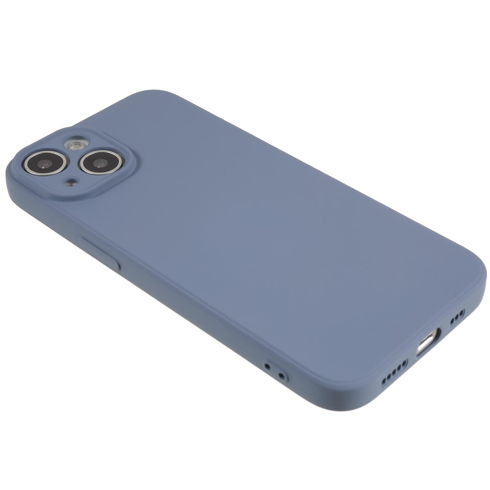 iPhone 15 Gummi Case Hülle mit Kameraschutz - Blaugrau (Matt)