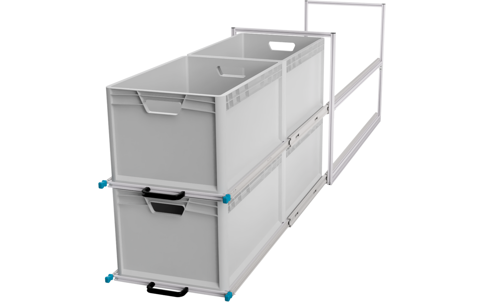 SYS-RACK Kastenwagen Heckauszug Regal-System 124 x 49 x 60,5 cm