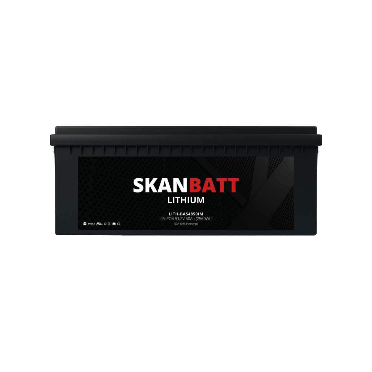SKANBATT Lithium Batteri 48V 50AH 50A BMS (522x240x218mm) - IP67 - NYHET! (kan forhåndsbestilles)