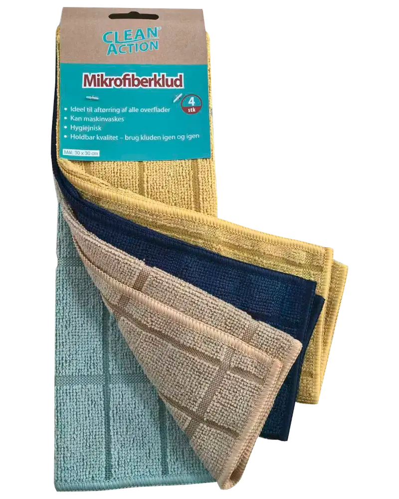 Mikrofiberklud 30x30 cm - 4 stk