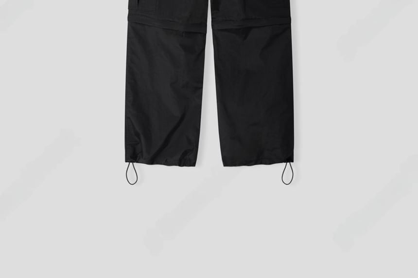 SeoulPop - Effen tweeweg cargobroek met elastische taille