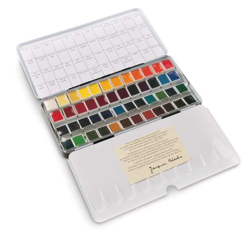 BLOCKX Künstler-Aquarellkasten mit halben Näpfchen