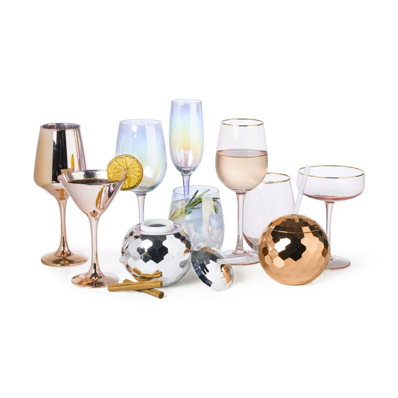 Waterglas - roze/goud - 450 ml