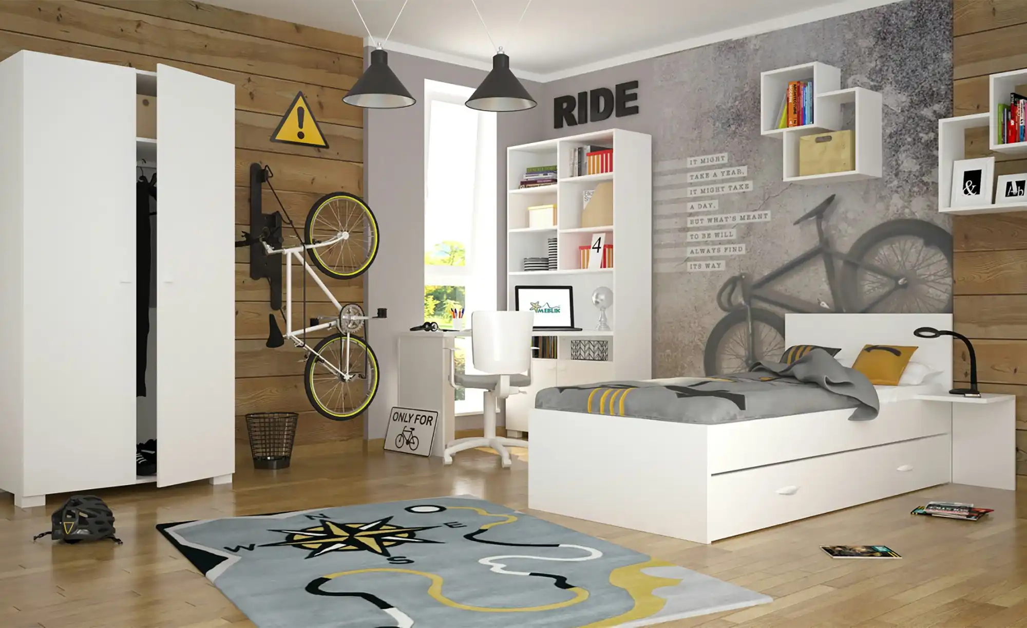 Kleiderschrank Uni White
