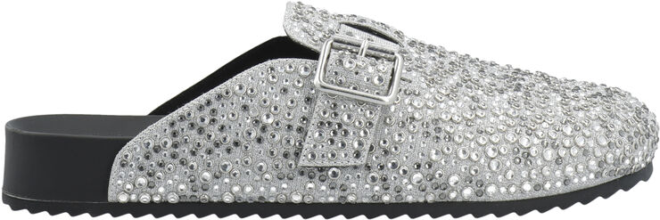 Bianco Sand Mule Simili Stones #P Silver