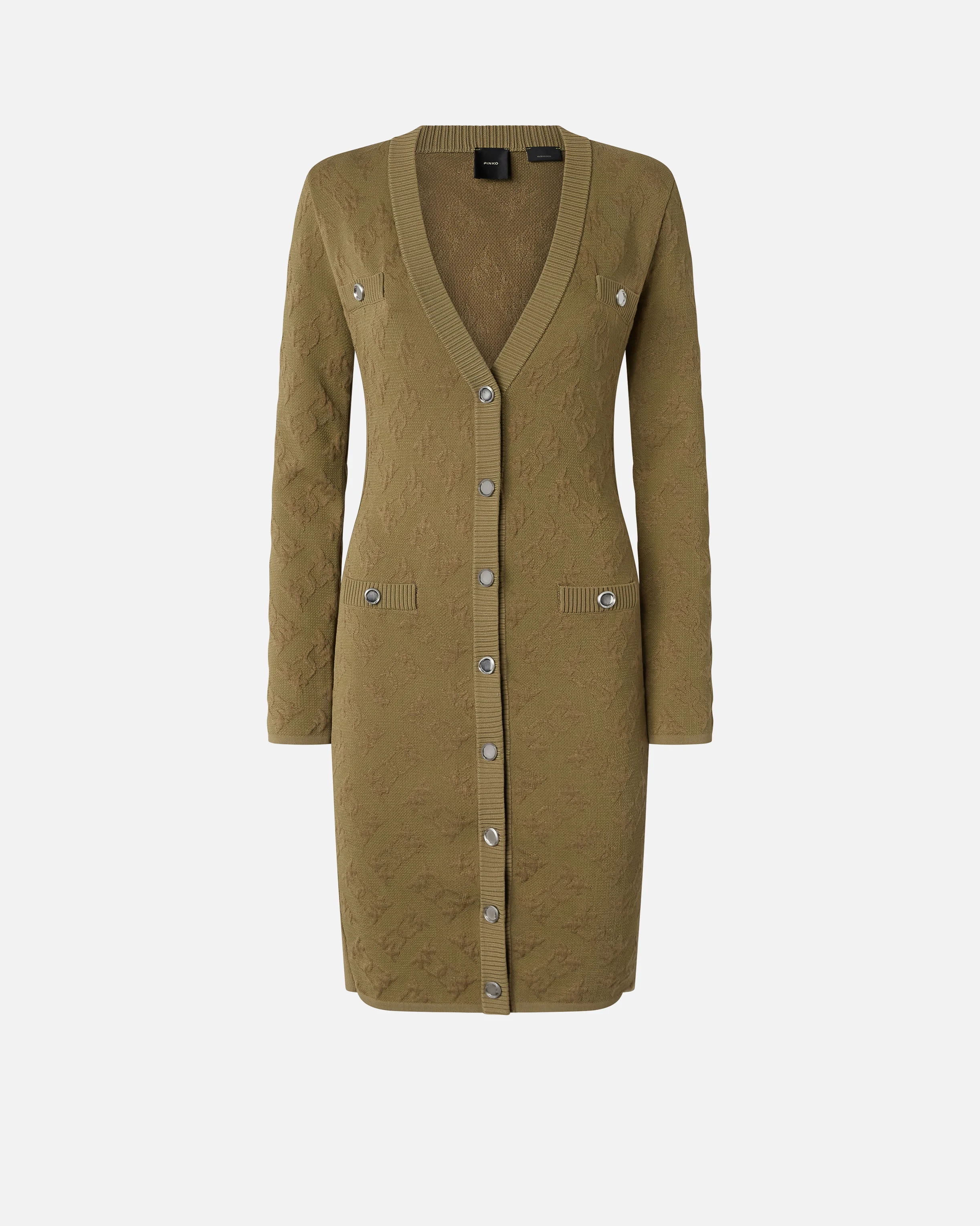 Robe cardigan jacquard à logo | Vert