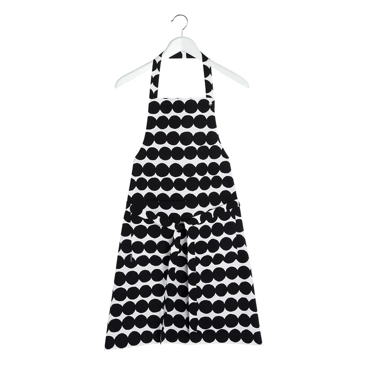 Marimekko - Räsymatto Schürze mit 2 x Ofenhandschuh, weiss / schwarz (3tlg.)