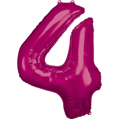 amscan Folienballon Zahl 4, pink