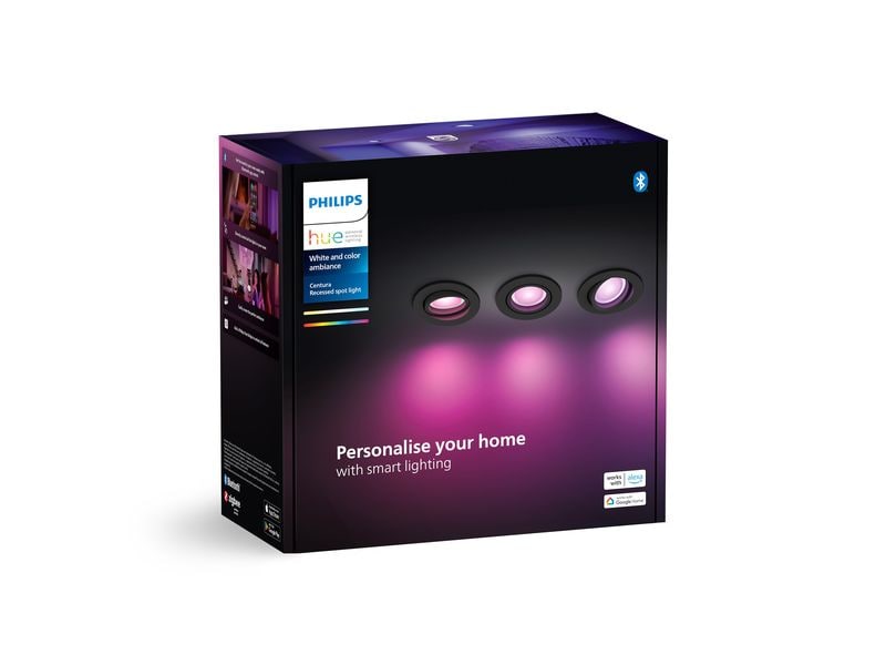 Philips Hue White & Color Ambiance Centura Einbauspot 3er- Atmosphärische Beleuchtung in 16 Millionen Farben