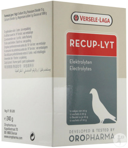 Oropharma Recup-Lyt Mélange D'Électrolytes Sur Une Base De Glucose Pigeons Sachets 12x20g