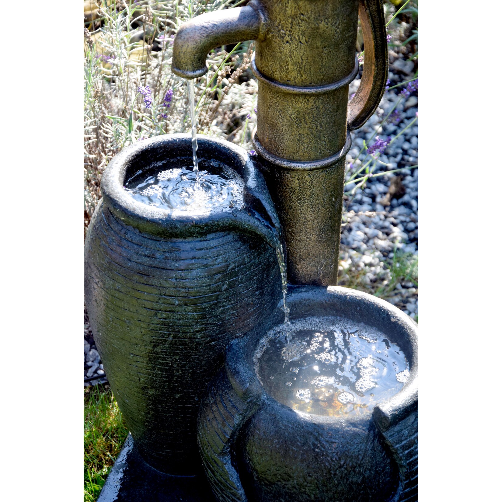 Dobar 96200e Design-Gartenbrunnen mit Handpumpe
